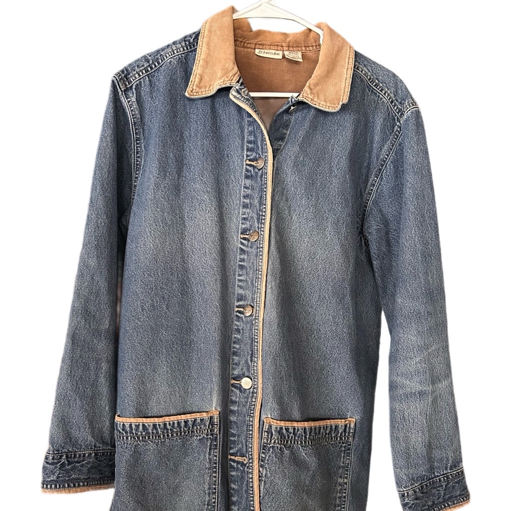 Perfectly Worn In Denim and Corduroy Chore Coat 100% Cotton